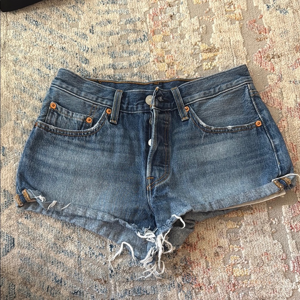 Levi's Blue Jean Shorts Distressed Cut-Off Style